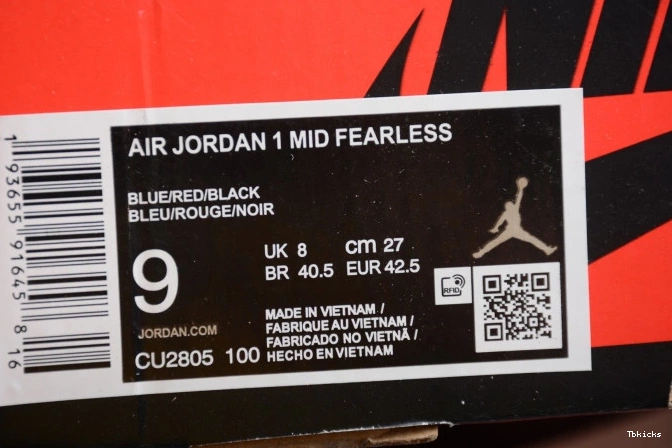 Cheap TBK Great Air 1 CU2805-100 Blue the Jordan Mid Fearless SE 0717